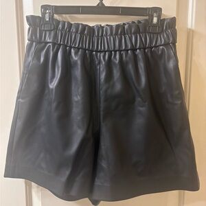 NWT Black High Rise Leather Shorts